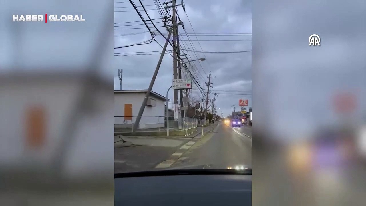 Japonya'da deprem sonrası yollar çatladı, asfaltlar yarıldı