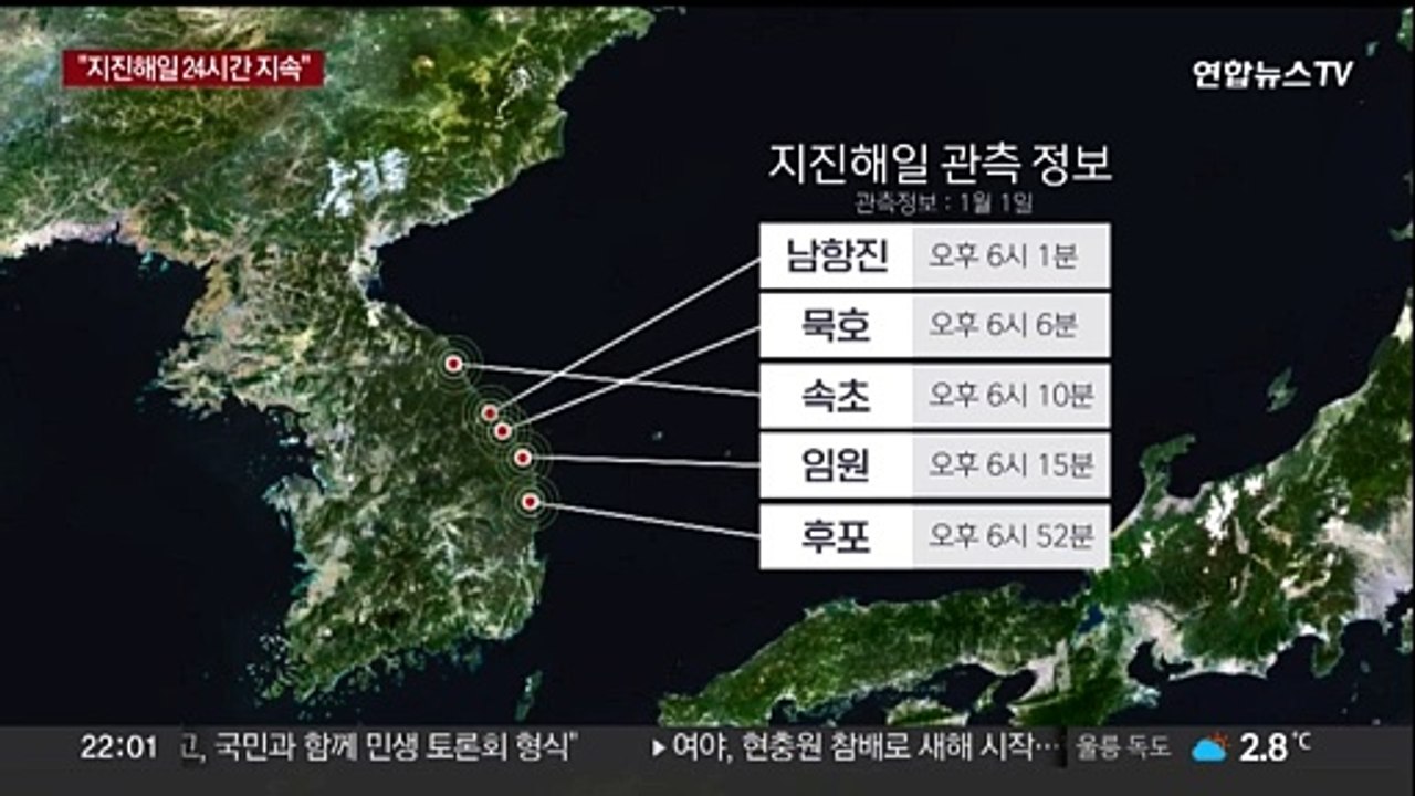 동해안에 지진해일 도달…"24시간 이상 지속"