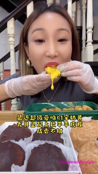 #6 Desserts mukbang/ASMR || cake, creampuff, tigerskinroll, tiramisu, hotdog, bun...