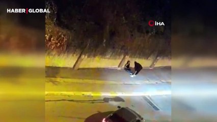 Yolun ortasında kız arkadaşıyla tartıştıktan son böyle sürükledi