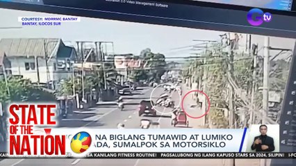 Tricycle na biglang tumawid at lumiko ng kalsada, sumalpok sa motorsiklo | SONA