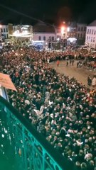 Nouvel-an en batterie à Binche : vue de la Grand-Place