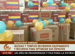 Gobierno Regional realiza dotación de línea blanca a las iglesias y templos del edo. La Guaira