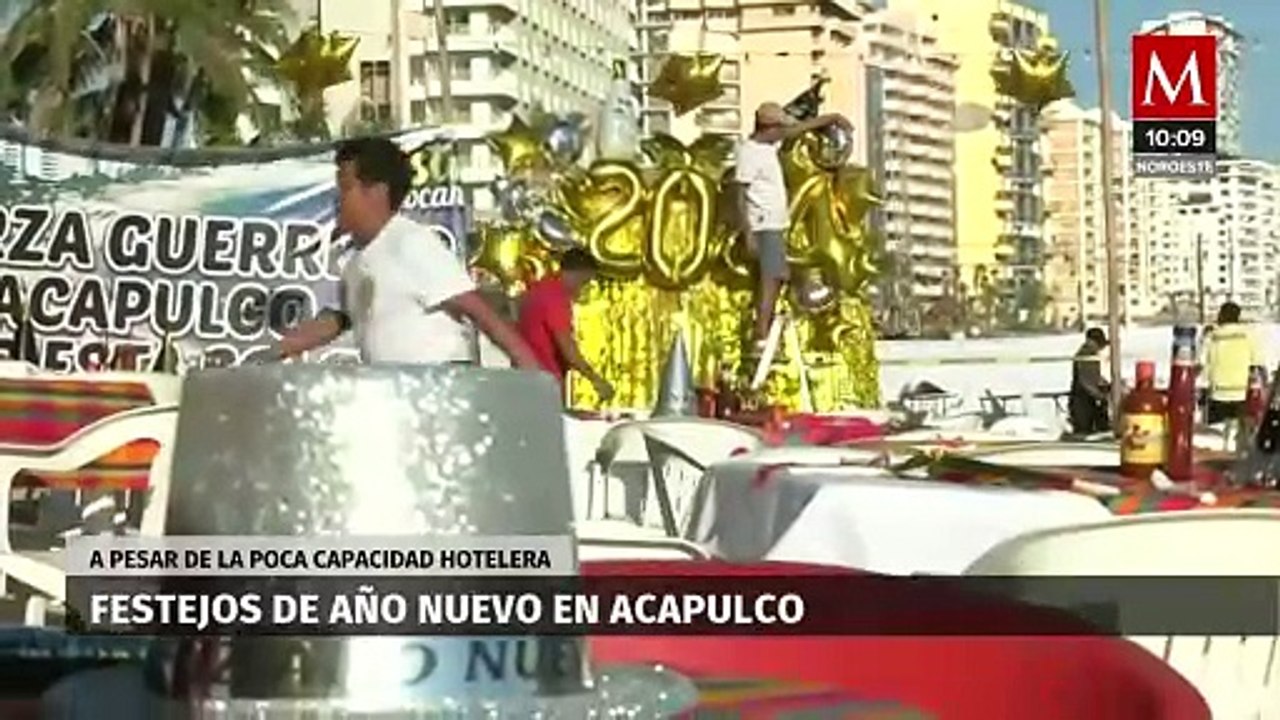 Acapulco recibe el 2024 con miles de turistas y pirotecnia, a dos meses de ‘Otis’