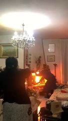 Grandpa Tries To Tend The Fire