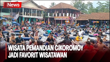 Objek Wisata Pemandian Alam Cikoromoy Dipadati Ribuan Wisatawan