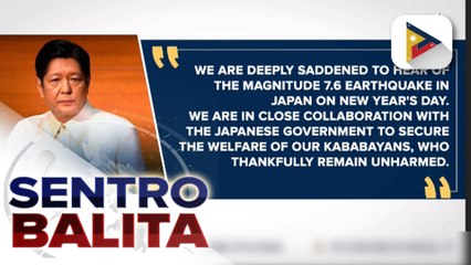 PBBM, ikinalungkot ang pagtama ng malakas na lindol sa Japan