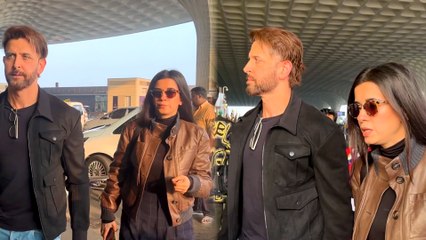 Скачать видео: Hrithik Roshan & Girlfriend Saba Azad Spotted On Airport, Have A New Year Outing Plan Together