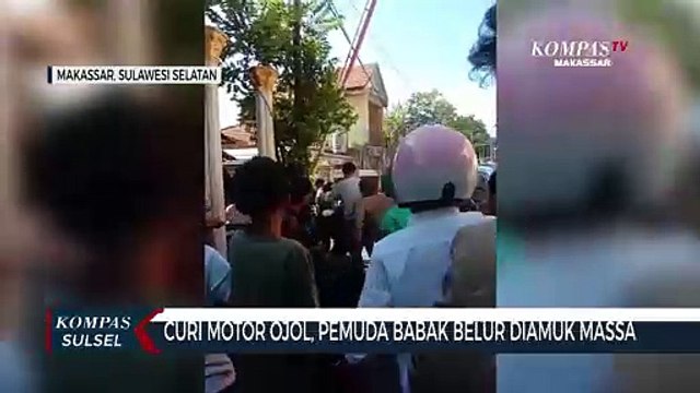 Curi Motor Ojol, Pemuda Babak Belur Diamuk Massa