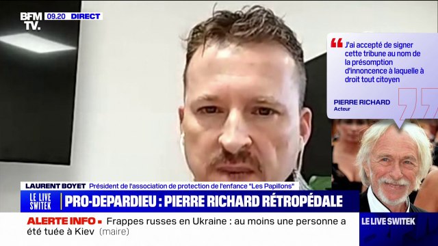 Tribune en soutien à Gérard Depardieu: La plupart des rétropédalages ne sont pas sur ce qu'a pu dire Gérard Depardieu [...] mais sur l'auteur de la tribune , souligne Laurent Boyet (président de l'association Les Papillons )