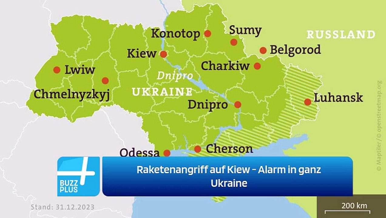 Raketenangriff auf Kiew - Alarm in ganz Ukraine