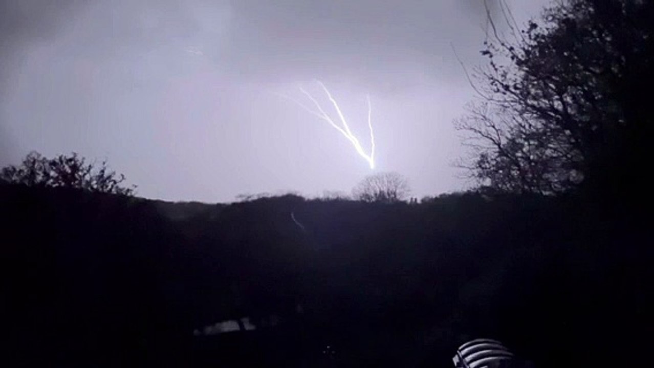 Video shows lightning striking mast on Caradon Hill