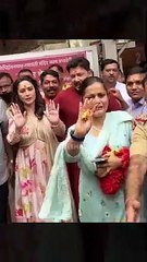 Madhuri Dixit & Shriram Nene Arrive At Siddhivinayak Temple To Seek Blessings