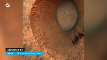 Surprising impact crater on Mars.