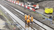 Train tracks flooded in Leeds as wet weather causes misery for commuters