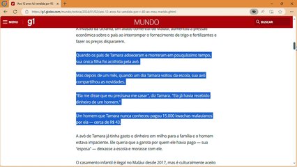 'Aos 12 anos fui vendida por R$ 40 ao meu marido'