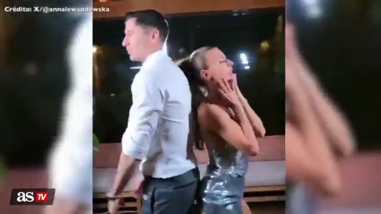 Watch Robert Lewandowski and wife Anna dance their way into 2024 ...