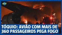 Avião com mais de 360 passageiros a bordo pega fogo em Tóquio