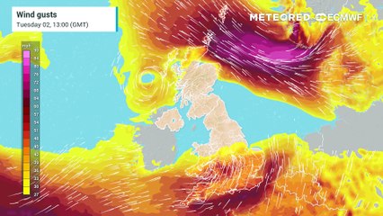 Storm Henk UK weather wind map