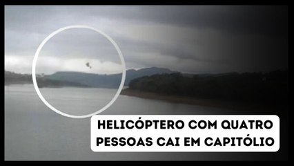 下载视频: Vídeo mostra momento exato de queda de helicóptero no Lago de Furnas, em Capitólio