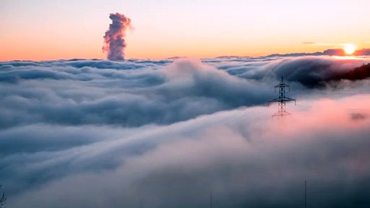 Sunrise fog sea of fog