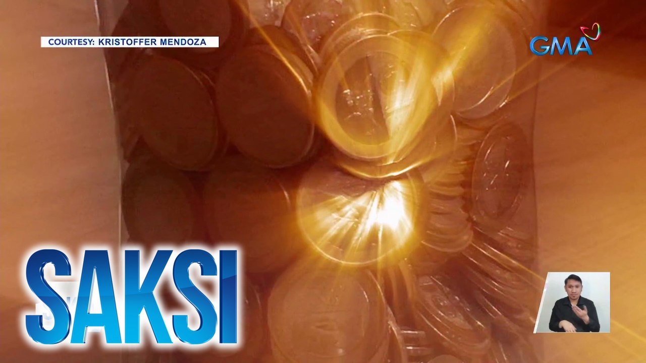 "Barya na may barya sa gitna" ipon technique ng isang netizen, nagbunga ng P8,000 | Saksi