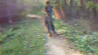 Cycle stunt. Cycle wheelie in the field. Short Video, Tik Tok video .