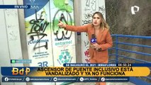 Ascensor inclusivo de puente peatonal de Miraflores no funciona: grafitis, botella de licor y más