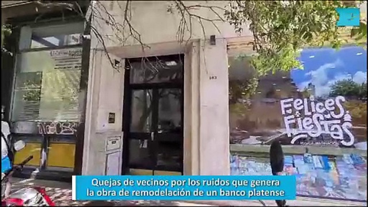 Quejas de vecinos por los ruidos que genera la obra de remodelación de un banco platense