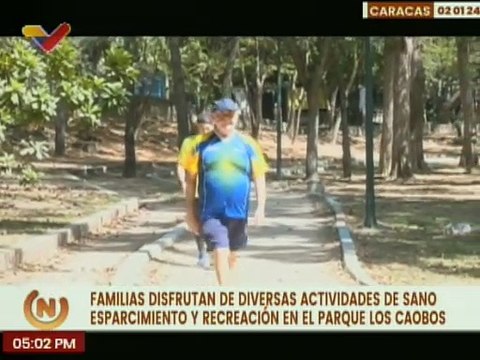 Caraqueños disfrutan de actividades recreativas en el Parque Los Caobos
