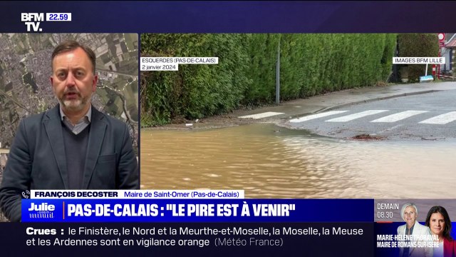 Le sentiment d'un déjà-vu : le maire de Saint-Omer (Pas-de-Calais), réagit à la nouvelle crue qui frappe son département, quelques semaines après les inondations historiques du mois de novembre