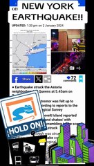 New york earthquake, • Earthquake struck the Astoria neighborhood of Queens at 5.45am on Tuesday