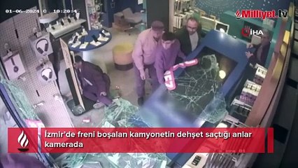 Kamyonet dehşet saçtı! Yayalara çarpıp iş yerine daldı