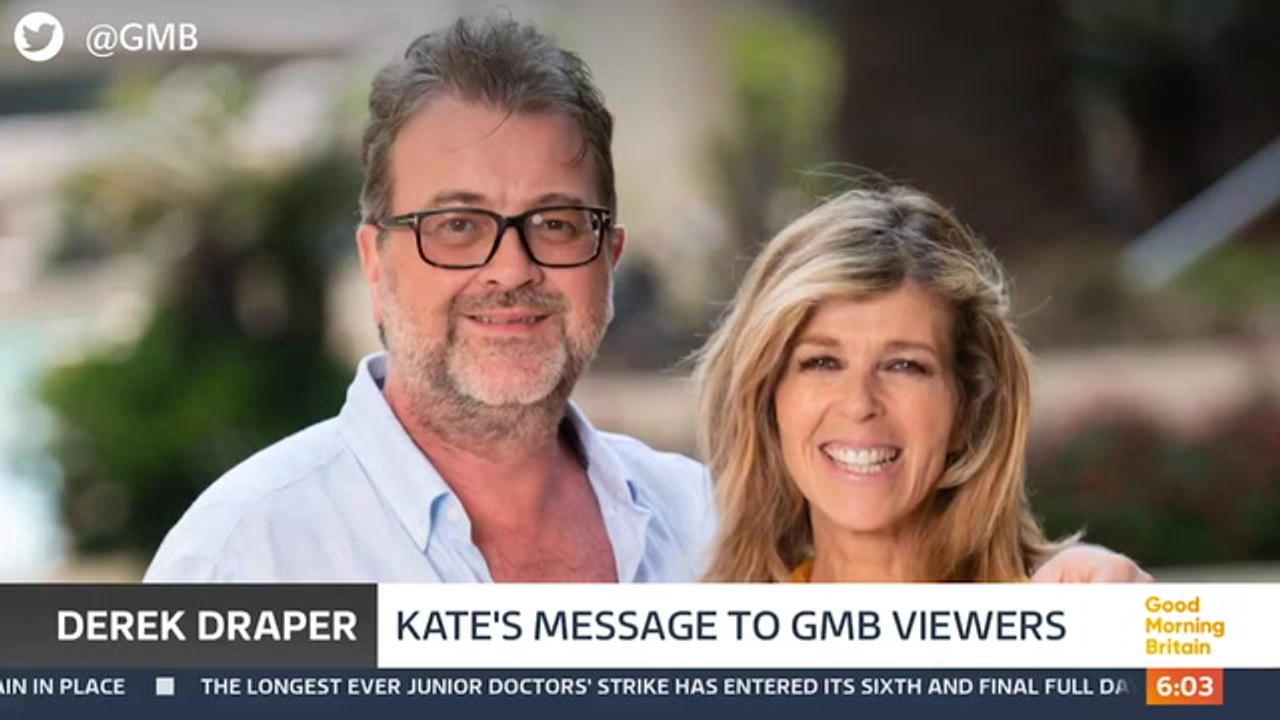 Kate Garraway's message to GMB viewers following the death of her husband Derek Draper