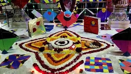सवाई ईश्वरी सिंह की छतरी पर सजाई रंग-बिरंगी पतंगों की झांकी