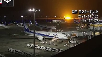 Japan plane Crashes At Tokyo Airport
