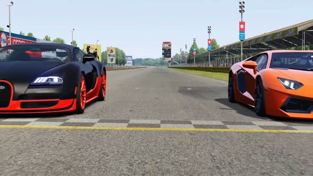 Lamborghini Aventador LP700-4 vs Bugatti Veyron 16.4 SS at Monza Full Course