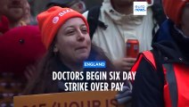 UK junior doctors stage longest-ever strike over pay dispute