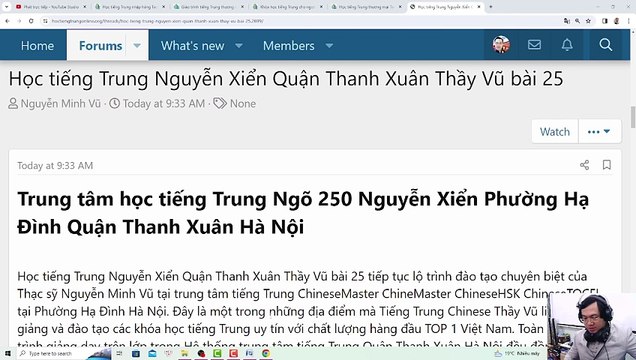 Học tiếng Trung Nguyễn Xiển Phường Hạ Đình Quận Thanh Xuân Hà Nội bài 25 giáo trình Hán ngữ 3 ChineMaster