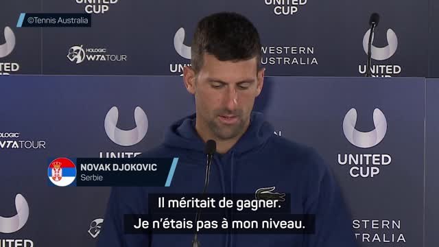 United Cup - Djokovic : Je n'étais pas à mon niveau