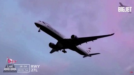 강풍 몰아친 영국 히드로 공항...여객기들 불안한 착륙 / YTN