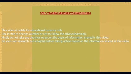 TOP 3 Mistakes to avoid in trading in 2024 / 2024 में ये गलतियां मत करना /