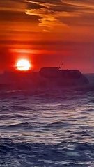 Whale Watching Boat Catches Waves Near San Diego