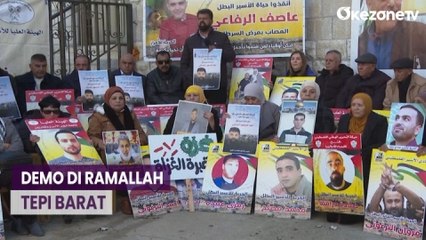 Tuntut Pembebasan Tahanan, Warga Palestina Demo di Ramallah, Tepi Barat