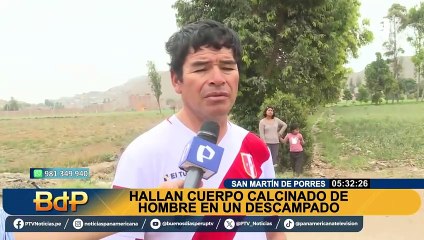 Macabro hallazgo en SMP: encuentran cuerpo de hombre calcinado en descampado