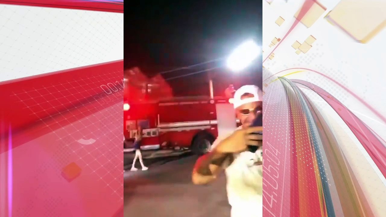 Turistas dançam funk em caminhão dos bombeiros durante incêndio