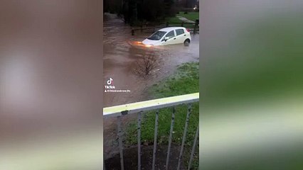 Hero dad who saved trapped woman and child from sinking car during Storm Henk said he acted 'on instinct'