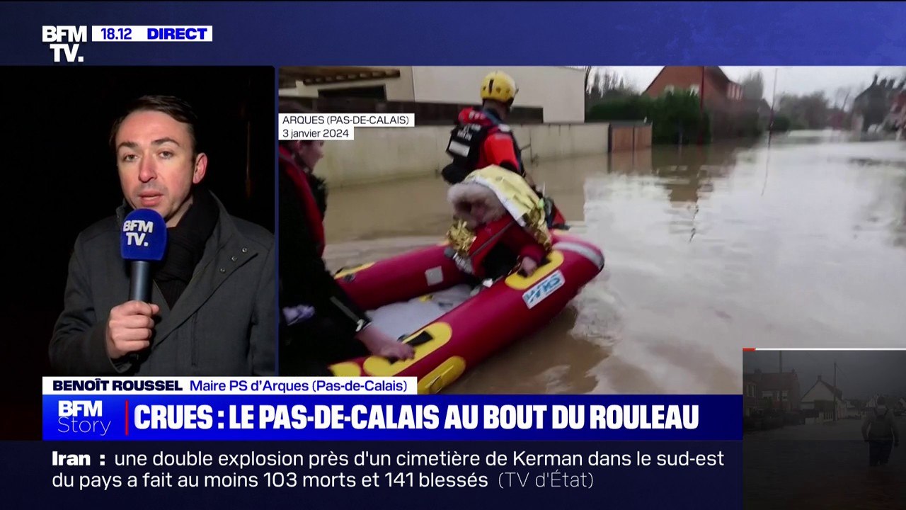 Inondations dans le Pas-de-Calais: "Il va être temps d'avoir des moyens qui restent sur le territoire pour nous aider à maintenir des niveaux d'eau bas", souligne le maire d'Arques