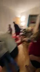 Girl Goes Flying When Brother Jumps on Air Mattress