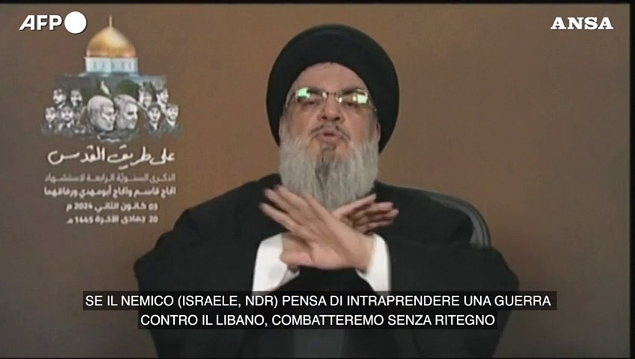 Nasrallah:  "Se Israele ci fa guerra lotteremo senza limiti"